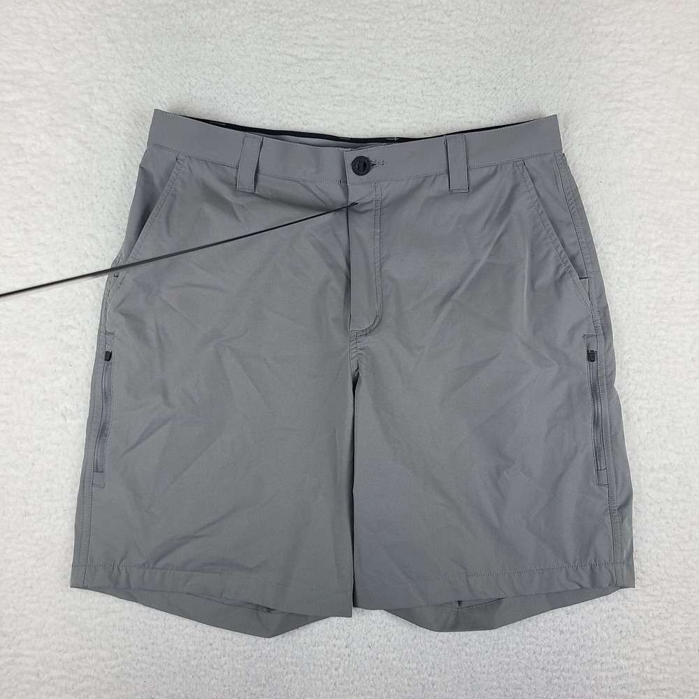 ORVIS Shorts Mens 36 Gray Solid 9" Inseam Hybrid Chino Performance Golf